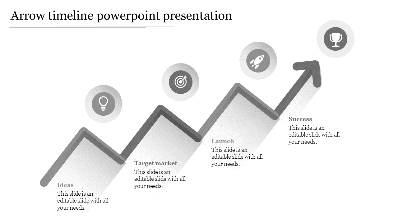arrow timeline powerpoint presentation-Gray